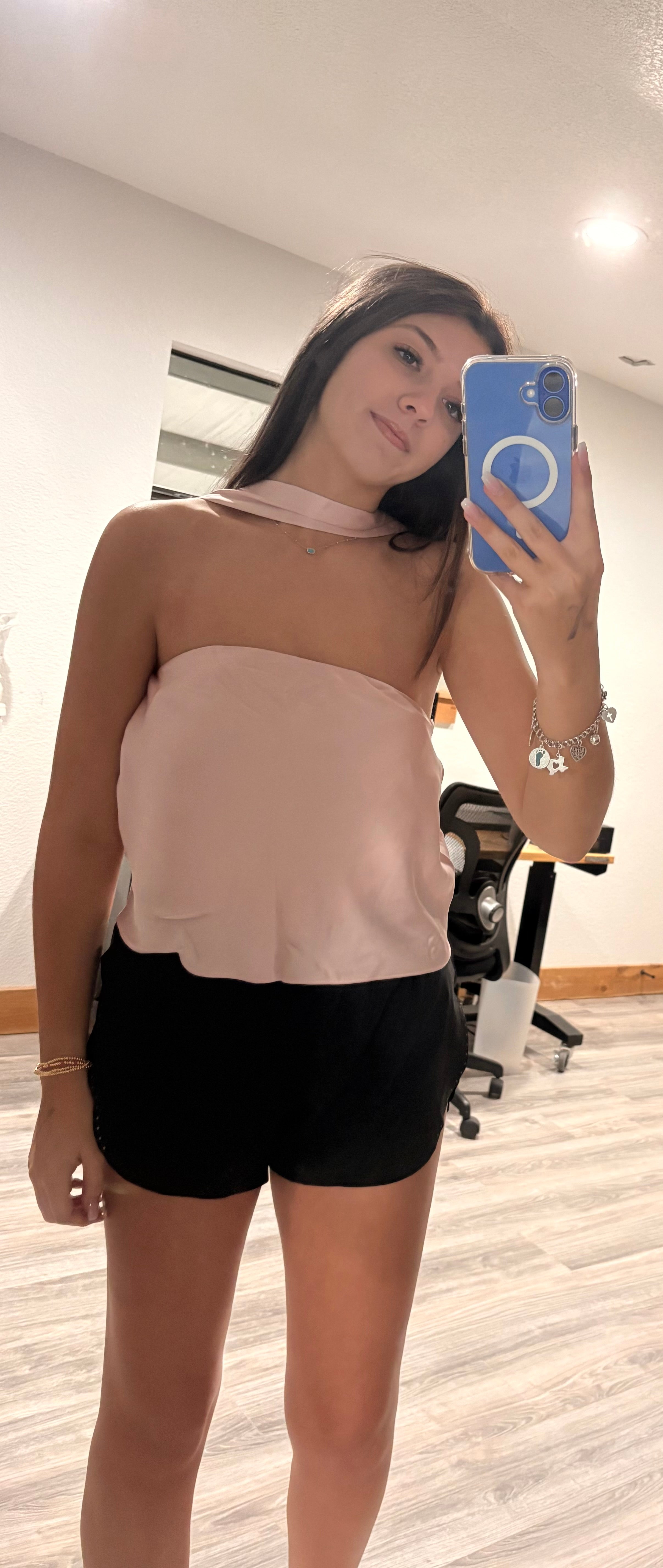 Strapless Scarf Satin Top