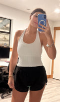 Lace Halter Top White