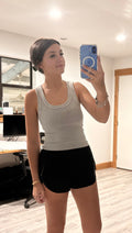 Reversible Ribbed Tank Vintage Cool Grey