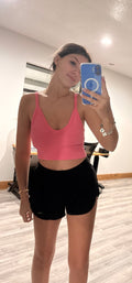Ribbed V-Neck Bra Top