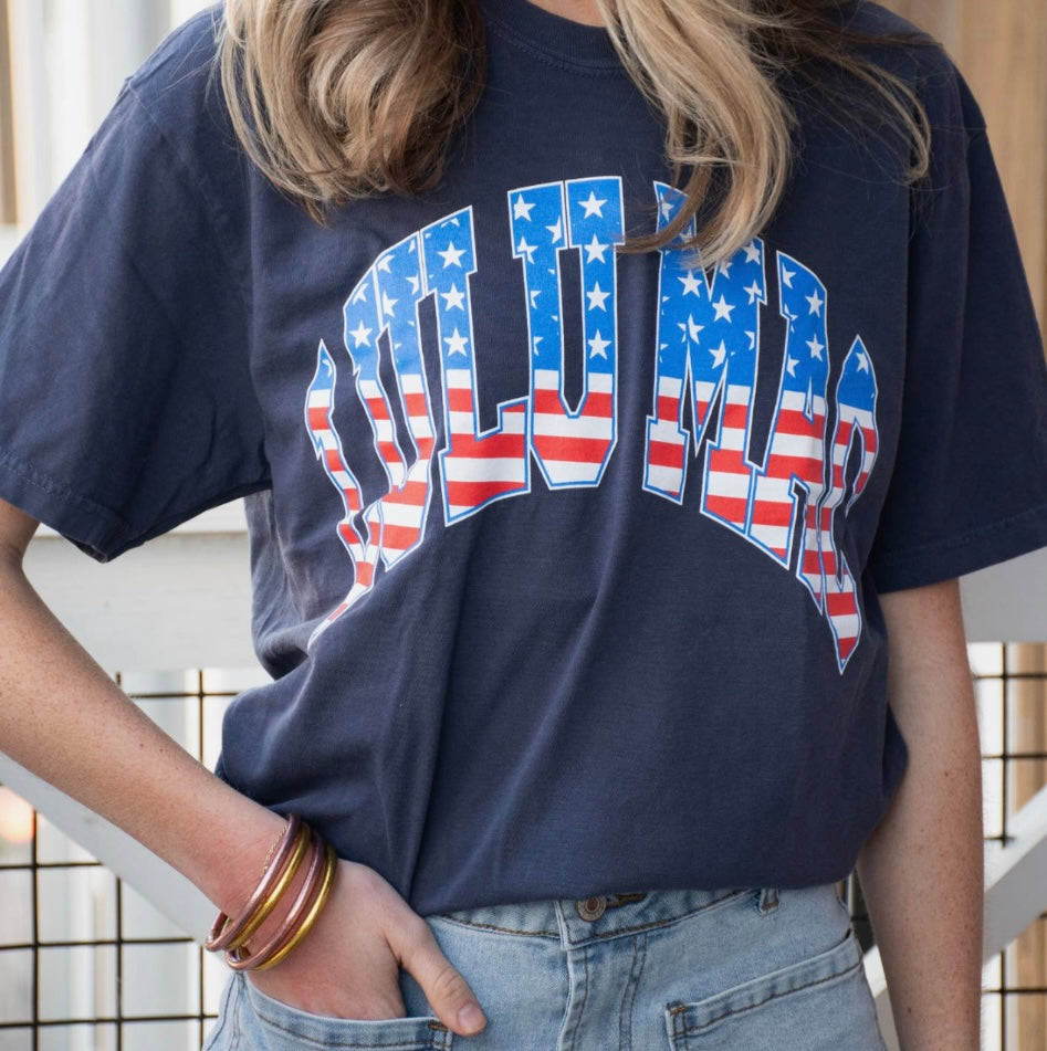 Lulu Mac Stars and Stripes Navy Tee