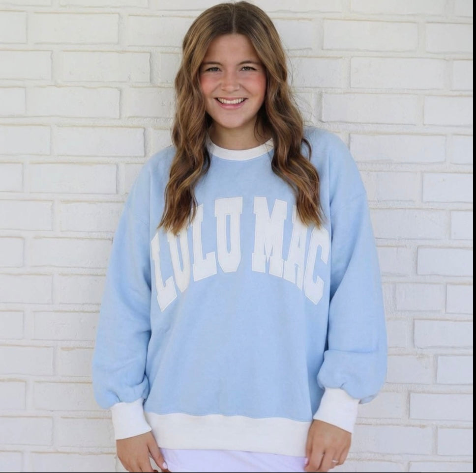 Lulu Mac Block Light Blue/White Sweater