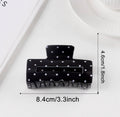 Black Polka Dot Square Hair Clip