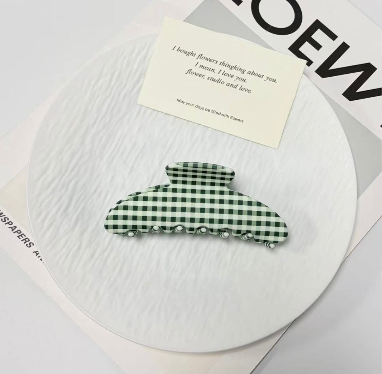 Green White Gingham